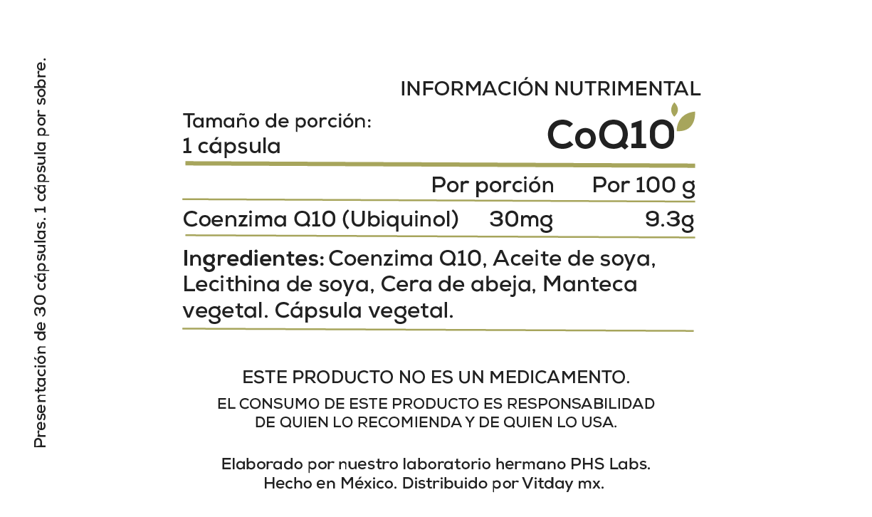 CoQ10 (Ubiquinol) 30 mg | Alta Absorción | 30 cápsulas