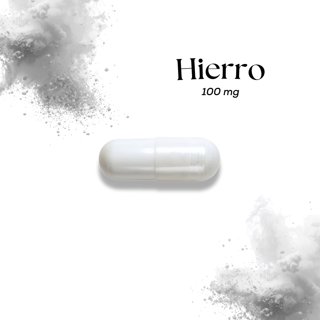 Hierro 100 mg | Con Ascorbato de Calcio | 30 cápsulas