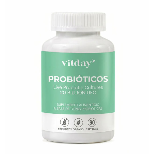 Probióticos | 20 Billion UFC | Mezcla de 6 Cepas + Prebióticos | 90 cápsulas