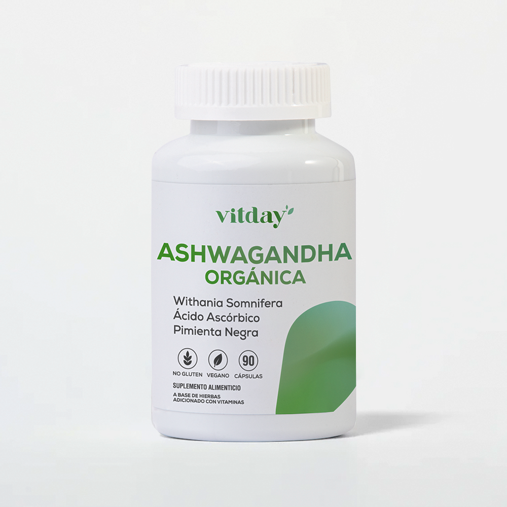 Ashwagandha Orgánica 400 mg | Con Vitamina C y Pimienta Negra | 90 cápsulas