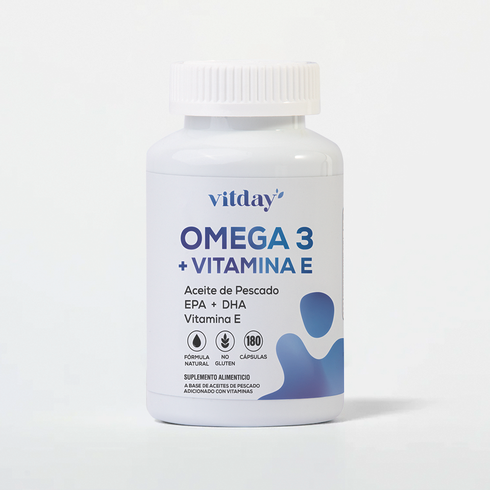 Omega 3 + Vitamina E | 1920 mg Aceite de Pescado | EPA 360 mg + DHA 240 mg | 180 cápsulas