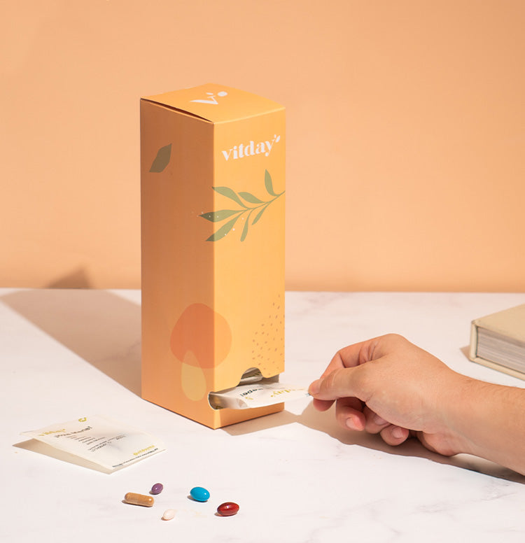Vitaminas personalizadas, entregadas en 30 sobres.