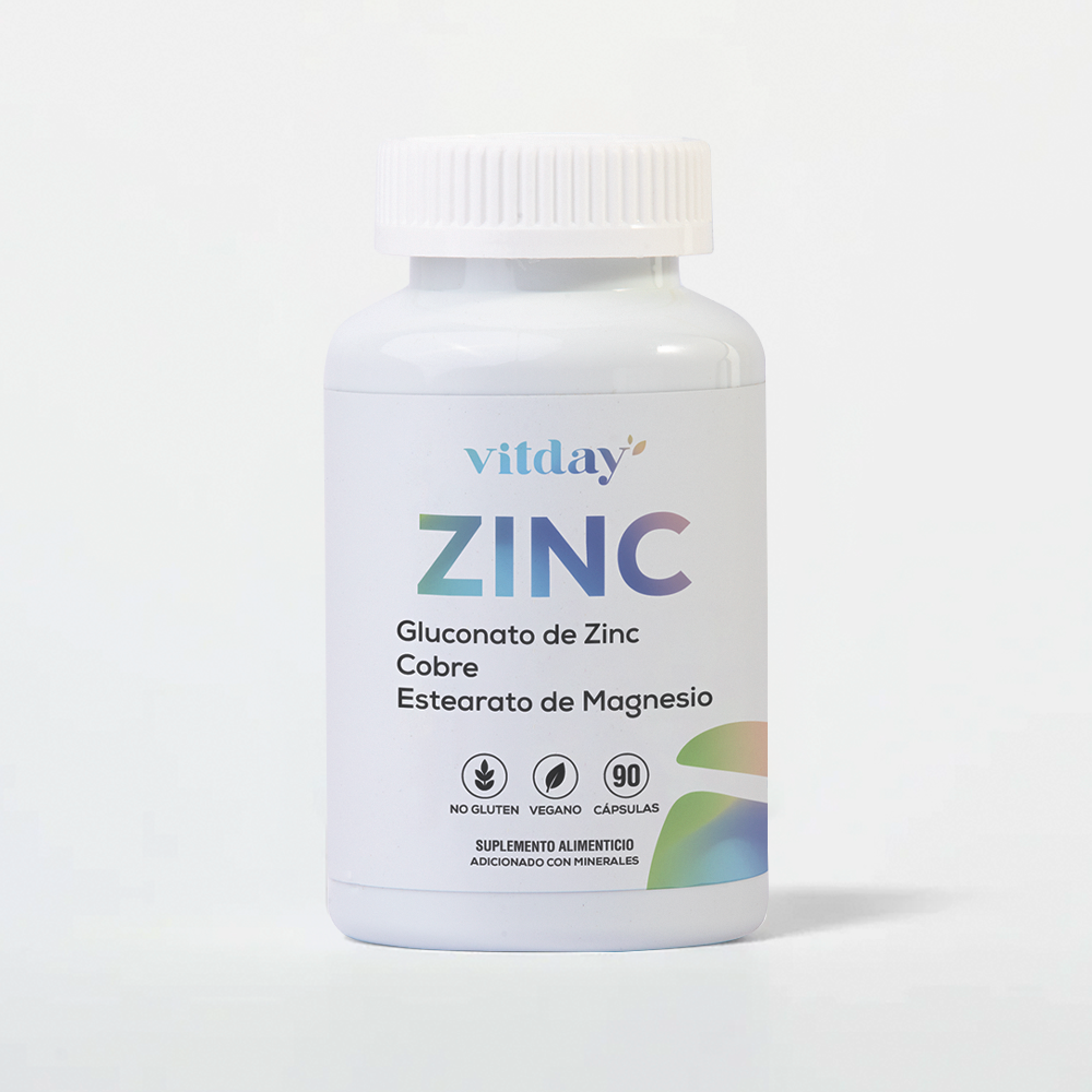 Zinc | 30 mg de Gluconato de Zinc + 4 mg de Cobre | 90 cápsulas